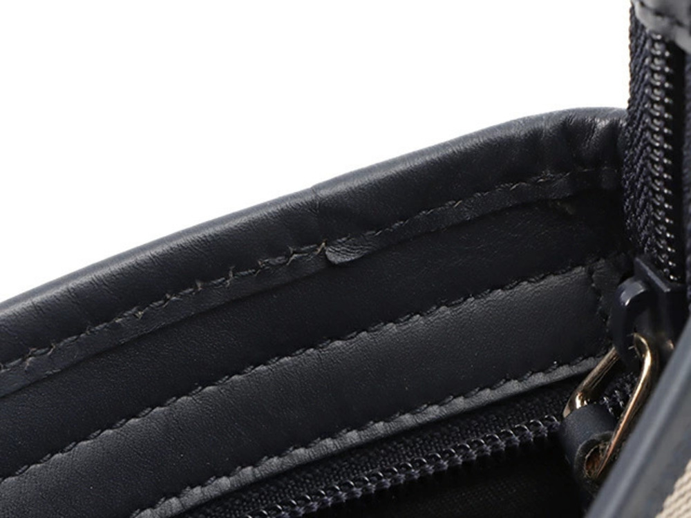 Gucci GG Canvas Calfskin Shoulder Bag Navy Blue